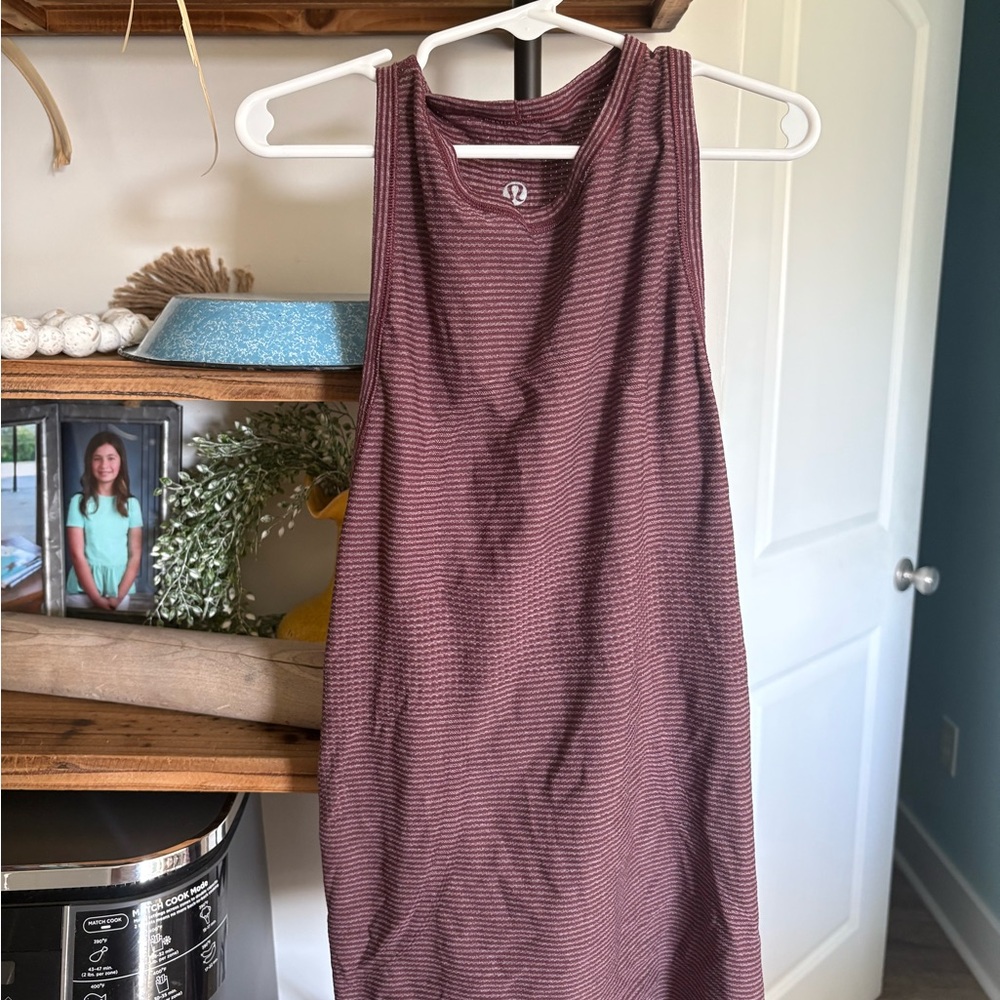 Lululemon Striped Athletic Tank  - Maroon/Burgundy size small - NWOT